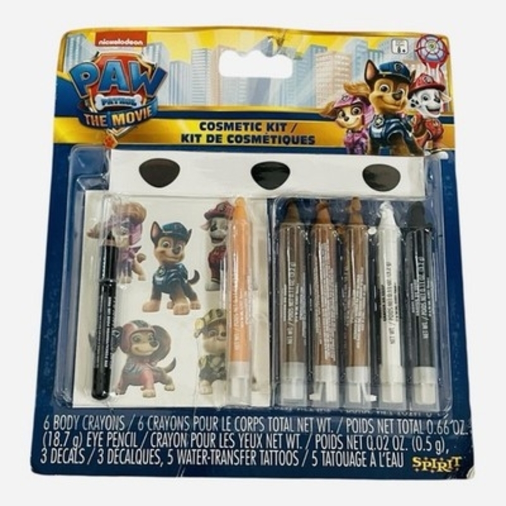 PAW Patrol The Movie Kids Cosmetic Kit Body Crayons Tattoos NIP